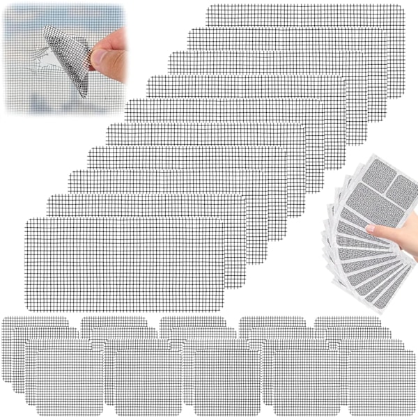 30 stk. skærmdørsreparationssæt skærmpatch reparation af rivehuller