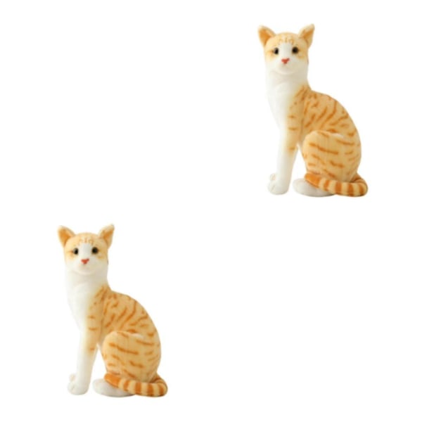 1/2 Suloinen pehmolelu Mukava kotiornamentti Kissapehmolelu Orange Cat 35cm 2Set