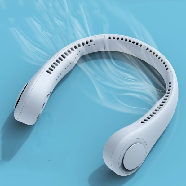 Bärbar USB med bladhack fläkt, 360 ° luftflöde mute (vit)