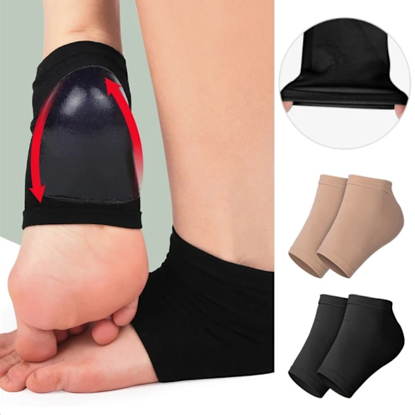 2 par Gel Hälstrumpor Spa Gel Strumpor SVARTA A A svart black A-A