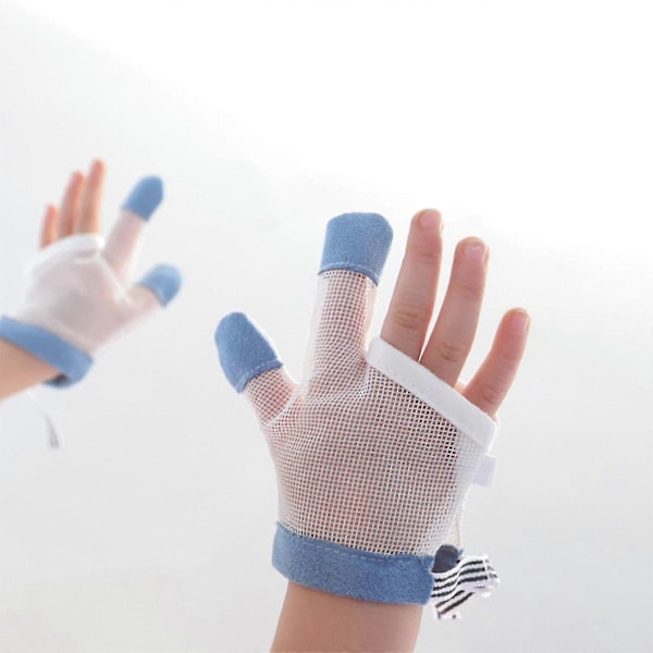 2-pack Sluta Suga Tummen-handskar för småbarn, tumskydd mot bitande, justerbart tumskydd i mesh l