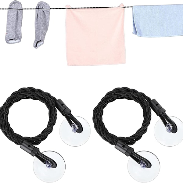 Pack Travel Clotheslines with Hooks and Suction Cups, Portable Retractable Clothesline, Adjustable Clothesline for Home, Travel and Outdoor