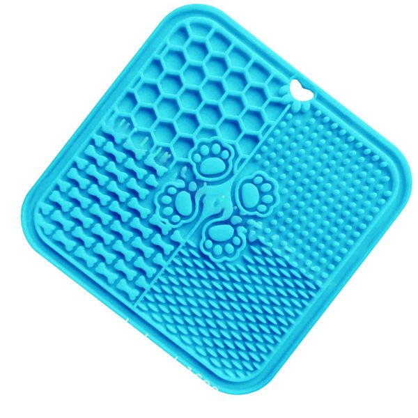 Pet Lick Mat Soft Silicone Prevent Suffocation Relieve Sore Throat Slow Eating Cat Anti-Slip Bowl Suction Cup Sky Blue