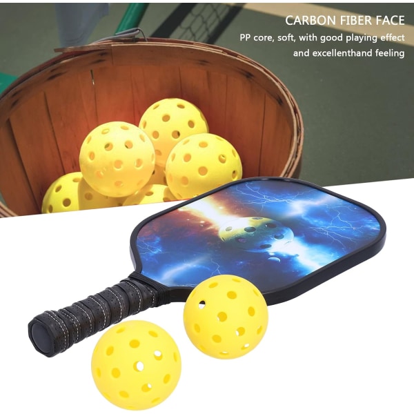 Carbon Fiber Pickleball Paddle Set Ansiktsträning Pickle Ball Racket racket med 2st boll och förvaringsväska 4