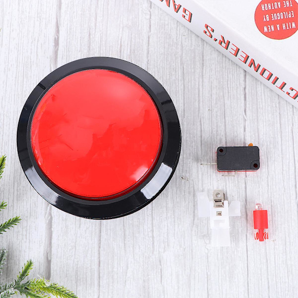 Elektrisk kontakt svarlegetøjs buzzer alarmknap spil svar buzzer svarspil buzzer Red 10*10cm