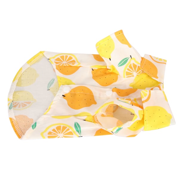 Hund Sommer Skjorter Citron Print Åndbar Cool Hawaiian Hund Skjorter til Små til Mellemstore Hvalpe Kat L