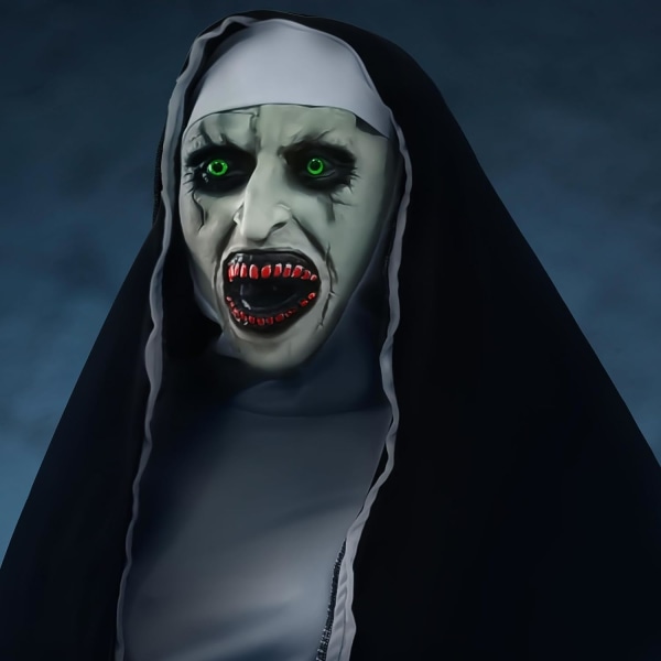 FUFRE Halloween-mask Helhuvudskallemask, realistisk läskig mask med rörlig käke, 3D Hvuxna latexmasker 1