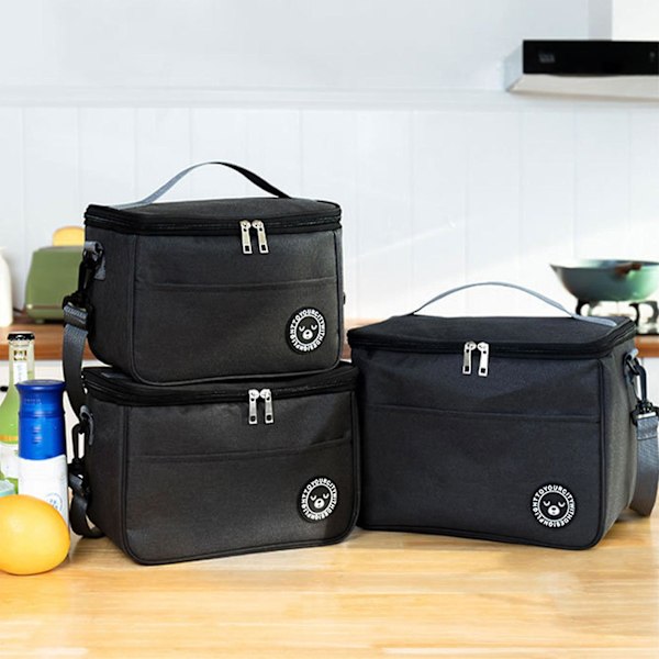 Lunch Bag Food Cooler Bags Multifunktionell Behållare Tote Case För Kontor Arbete Skola Strand Resa Grey M