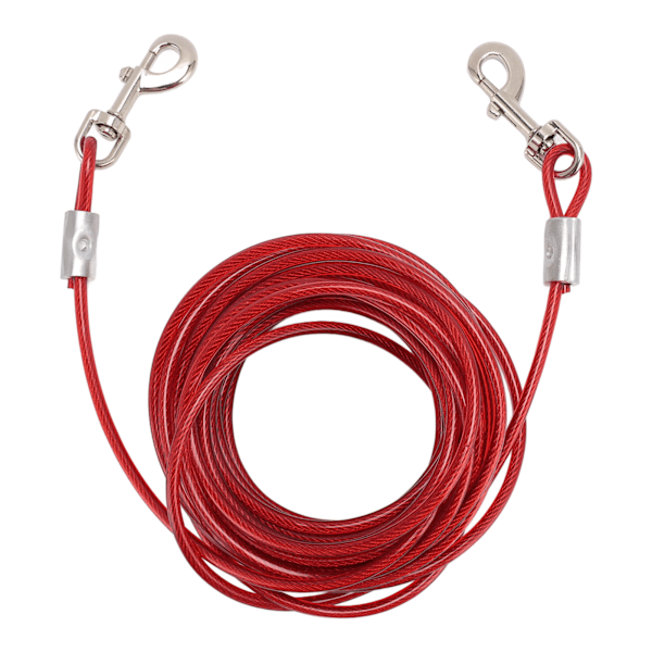 Dog Leash Cable Steel Wire Double Head Bite Resistant Outdoor Camping Dog Leash For Small Medium Dogs Red 6mmx3 meters / 0.24inx9.8ft