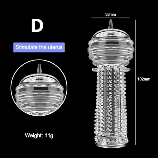 Wolf Spike Crystal Sleeve - Manlig Bärbar Vuxenleksak - Fem Stilar för Manlig Förbättring för Sensorisk Stimulering{ad}