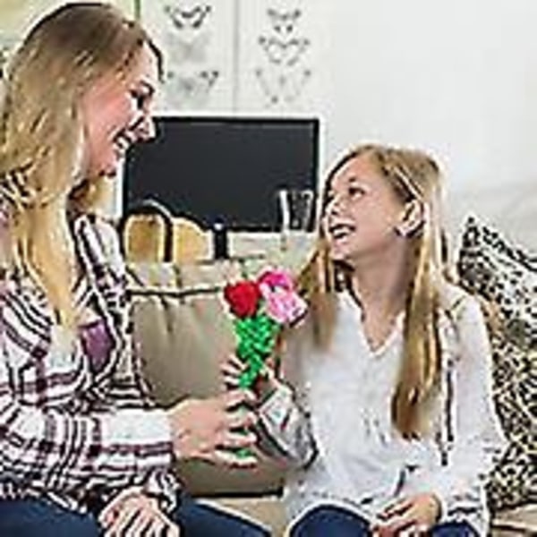 9 stk. holdbare roser plysbuket legetøj rose bløde blomst legetøj gave til børn baby pige småbørn Valentinsdag