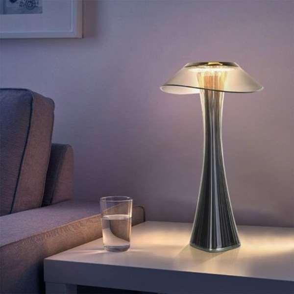 Designer Bordslampa Uppladdningsbar Touch LED Bordslampa - Dimbar Titanium USB Sänglampa 3W sladdlös skrivbordslampa med batteri och lampskärm