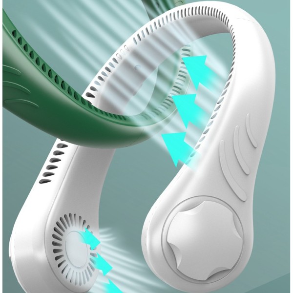 Bärbar USB Tyst Bladlös Nackfläkt med 360° luftflöde(grön)