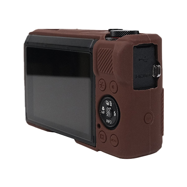 Blødt silikoneetui med linsebeskytter til Canon PowerShot G7 X Mark III / G7X3{ad} Kaffe