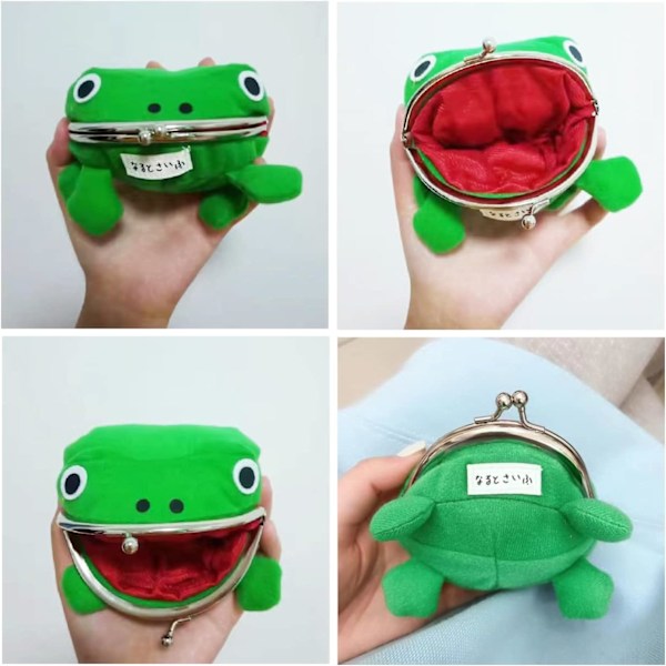 Sammakko Kolikkokukkaro, Anime Cosplay Pehmoinen Sammakko Kolikkopussi Vihreä Piirretty Sammakko Raha