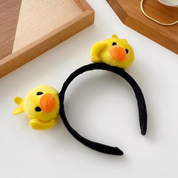 Plush-nukke söpö keltainen ankka hiuspanta aikuinen lapsi eläin sarjakuva hiuspanta meikki