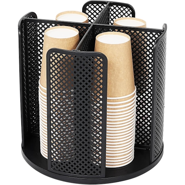Roterbar Mugg- och Lockhållare med 4 Fack, Kaffemuggdispenser