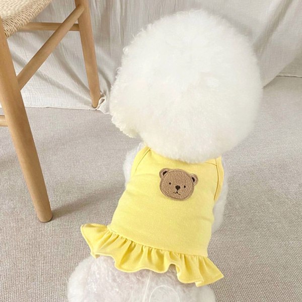 Koirapaitahame Pehmeä Hengittävä Söpö Hihaton Koiranpentu Mekko Pomeranian Teddy Kissalle Kevääseen Kesään Keltainen L