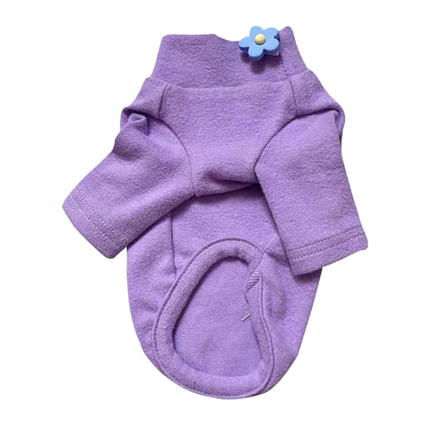 Dog Winter Cotton Coat Keep Warm Soft Comfortable Small Dog Winter Clothes With Exquisite Flowers For Cold Weather Purple M