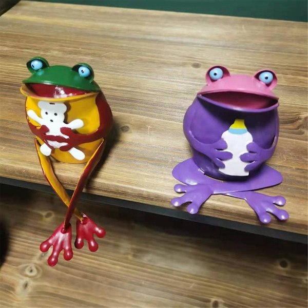 3D Craft Animal CrossLeg Frog Figurine Kawaii Garden Miniature Nordic Home Room Table Decoration Ac As Shown