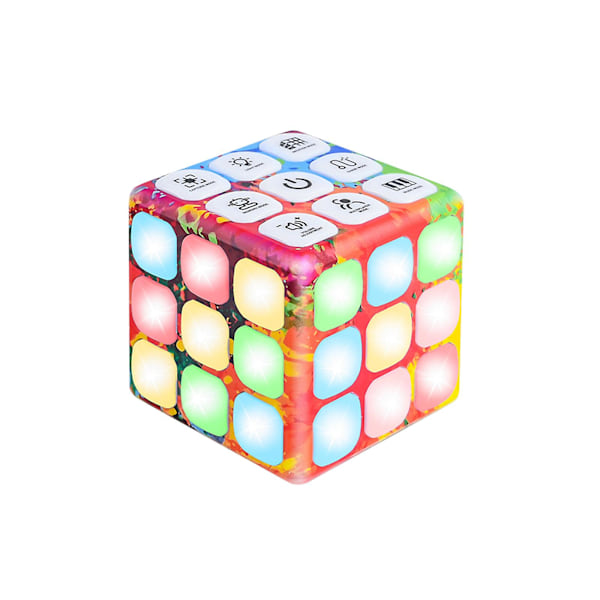 Cubik LED Flashing Cube Memory Game - Elektroniskt handhållet spel, 5 hjärnminne för barn A