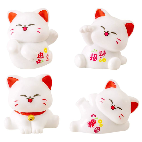 4pcs Miniature Cat Figurines Small Cat Statues Cute Cat Figurines Landscape Decorations