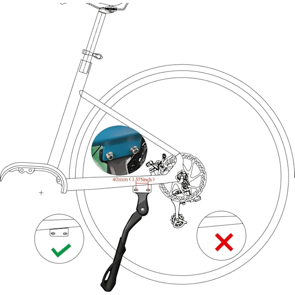 Stöd för 26\", 27,5\", 29\" 700C Cykel (40mm (Hål Avstånd))
