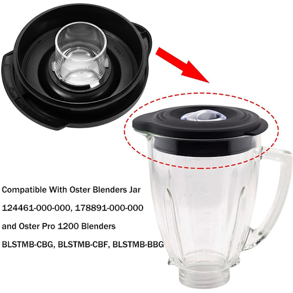 Blenderkande låg, erstatningslåg til Oster Osterzer Classic Series Blender 6 Cup glaskande, erstatningsblenderlåg