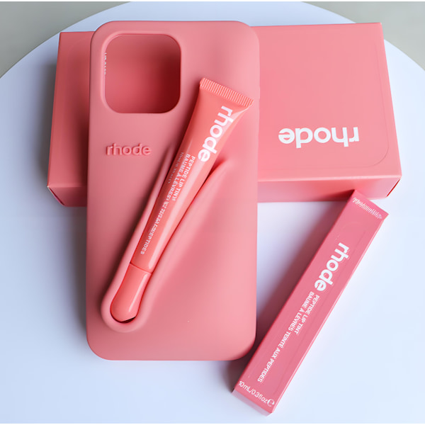 rhode 2-i-1 silikoneetui med lipgloss-holder, beskyttende mobilcover kompatibelt med iPhone, fås i (9 farver) Orange Orange iphone15Pro