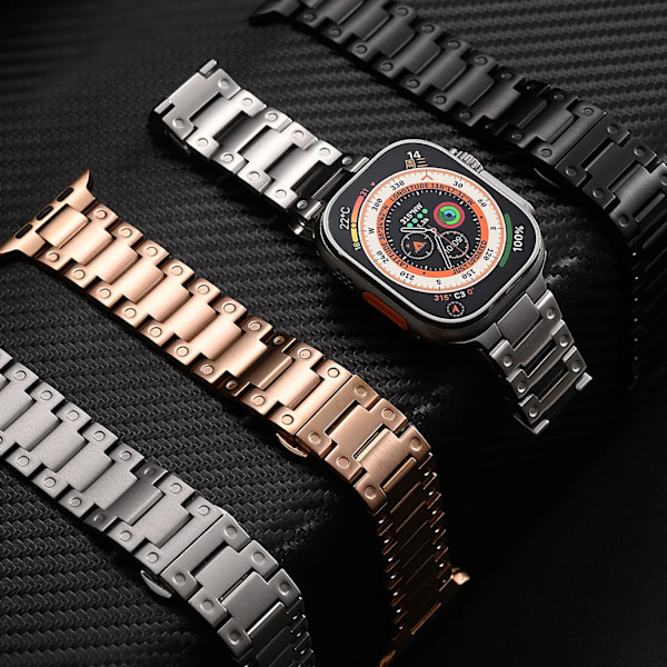 Luksuriøs Armbånd i Rustfrit Stål til Apple Watch Band Ultra 2 49mm 45mm 44mm 42mm Butterfly Spænde Armbånd til IWatch 9 8 7 6 5 4 3