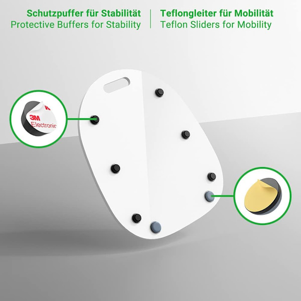 Thermomix TM6 TM5 skateboard, Thermomix akrylskateboard, stabil och lätt att flytta, Thermomix tillbehör, vit