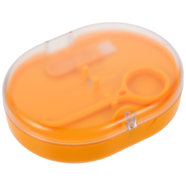 1 sæt retainer etui med spejl magnetisk retainer boks bærbar retainer boks rejse protese etui Orange 10.7X8.2X3.2CM