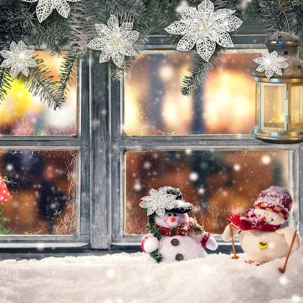 36 kpl 3 kokoa Joulukiilto Poinsettiat Tekokukat Hääkukat Joulukukat Koristeet Joulukuusen Koristeluun (Valkoinen)