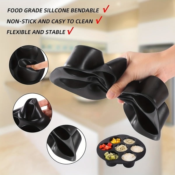 Huller Airfryer, Silikone Gryde Muffin Cup Form, Air Fryer Tilbehør, Kage Cup Form, Mikrobølgeovn Silikone Bageform til Kager A 8 Tommer