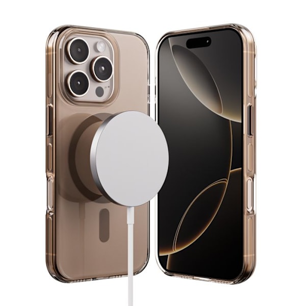iPhone 16 Pro MagSafe -kuori (desert) Crong Clear MAG Pro{ad}