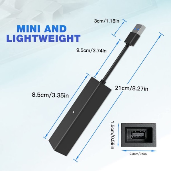 Mini kameraadapter til PS5 til PS VR adapterkabel sort