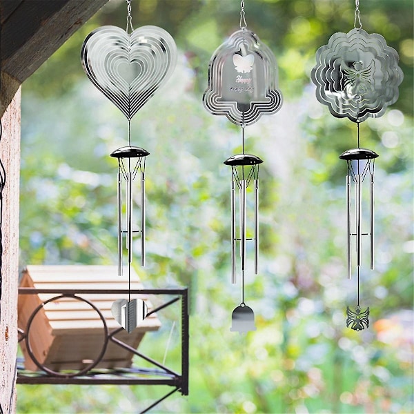 Wind Chimes Wind Spinner Outdoor Decor, Windchimes with 4 Thickened Aluminum Tubes for Mom Grandma Women A