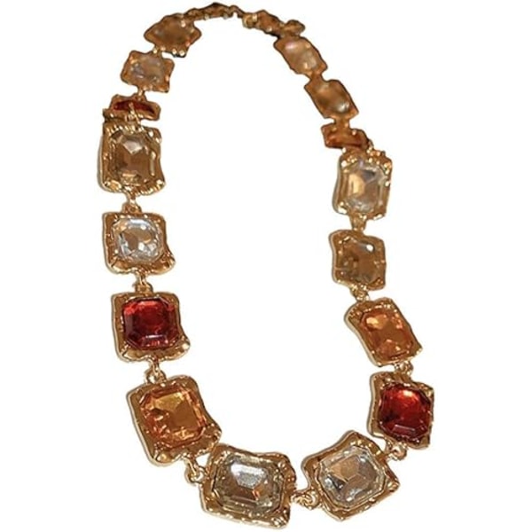 Retro luksuriøs diamantbesat firkantet choker halskæde high-end paladsstil temperament niche overdrevet kravebens halskæde