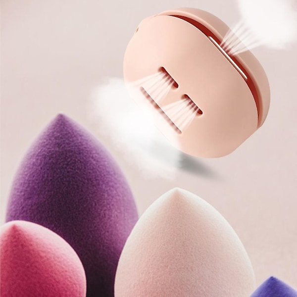 Sminksvamp Hållare Splitterfri Silikon Skönhet Makeup Blender Väska Resa Pink