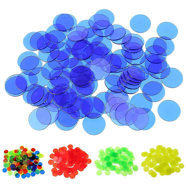 300 stk. Professionelle Bingo Spil Chips Tælling Bingo Chips Plastik Multicolor 1.5x1.5cm