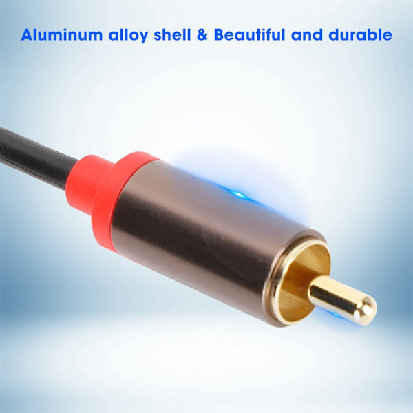 Audio Højttalerkabel Computer Subwoofer Kabel Telefontilbehør 2-i-1 3,5 mm Han til 2RCA 1-meter{ad} 0.1