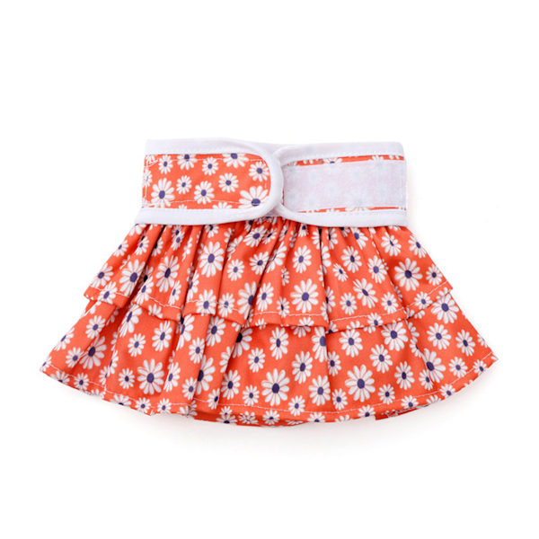 Pet Physiological Pants Polyester Fiber Adjustable Washable Dog Sanitary Panty for Home Orange Daisy XS