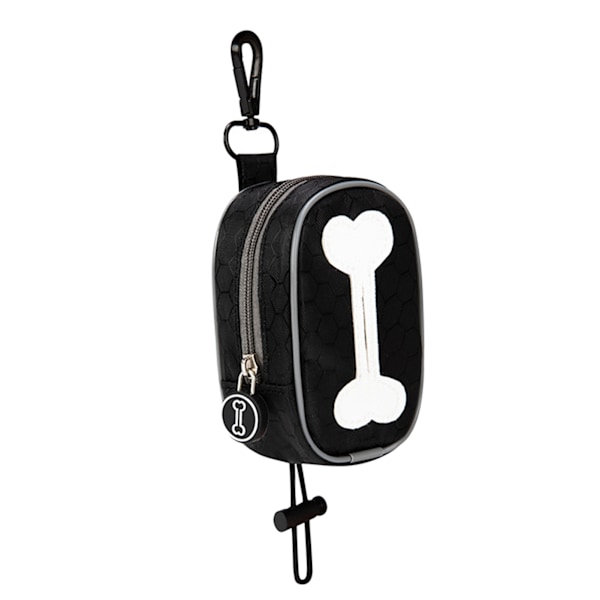 Dog Poop Bag Holder Oxford Cloth Metal Clip Durable Portable Dog Waste Bag Dispenser for Outdoor Walking Black