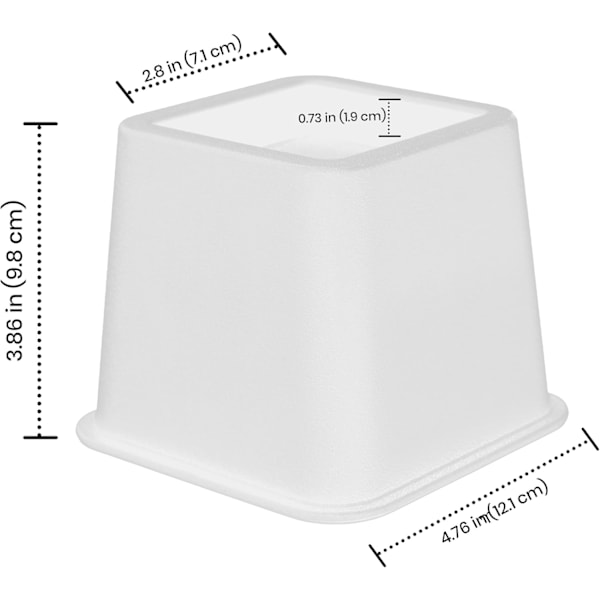 Utopia Bedding Säädettävät sängyn huonekalujen korotuspalat (8 kpl), raskaat korotuspalat sohvalle ja pöydälle - tukee jopa 680 kg - (valkoinen) white