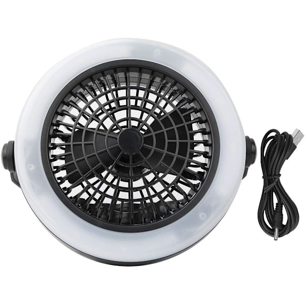 LED-telttatuuletinvalo, kannettava 12 LED USB-ladattava telttalyhtyvalaisin ulkoiluun, retkeilyyn ja vaellukseen