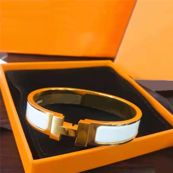 H Armbånd, 18KH Bogstavspænde til Mænd og Kvinder, Rustfrit Stål Armbånd til Par, Rosaguld og Sort rose gold and black