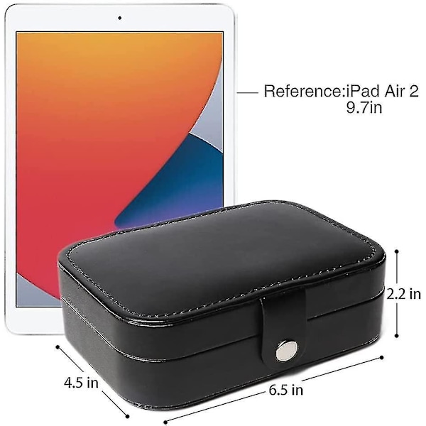 Resväska för smycken, dubbellagig smyckeskrin, resväska för smycken Black