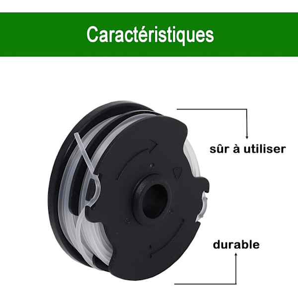 6-pack ersättningsspolar för Parkside PRTA 20-Li C3 sladdlös trimmer IAN351753