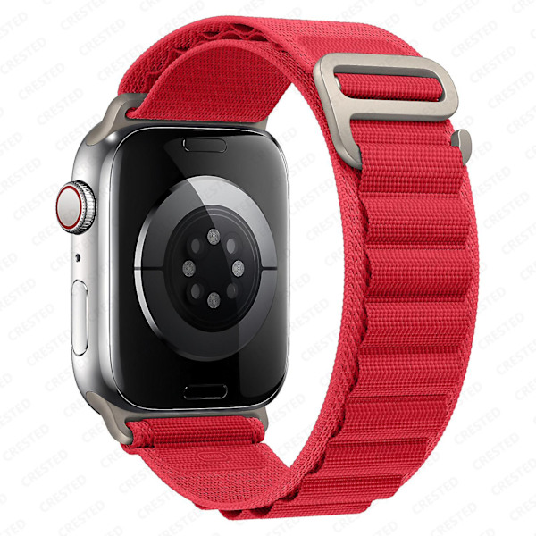 Alpine Loop -ranneke Apple Watch -rannekkeeseen 49 mm 44 mm 40 mm 45 mm 41 mm 42 mm 38 mm 38 40 44 45 mm ranneke iWatch Ultra Series 7 6 3 Se 8 punainen rode 42 44 45 49mm