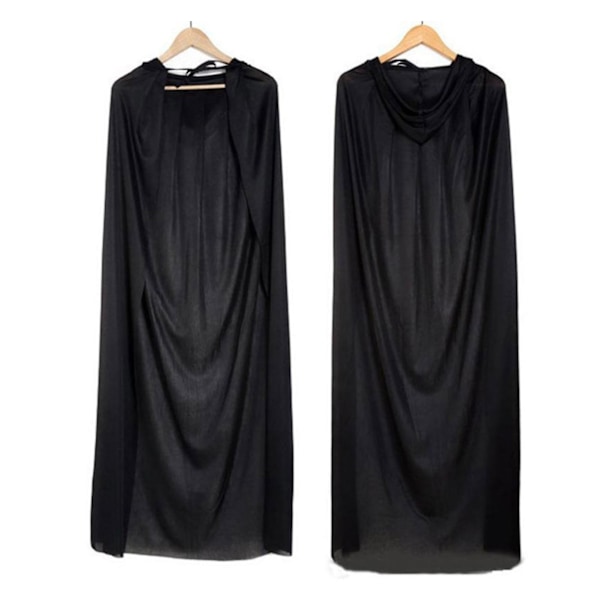 Halloween Kappe Kåbe Middelalderlig Reversible Til Cosplay Jul Vampyr Dracula Festival Black 140cm